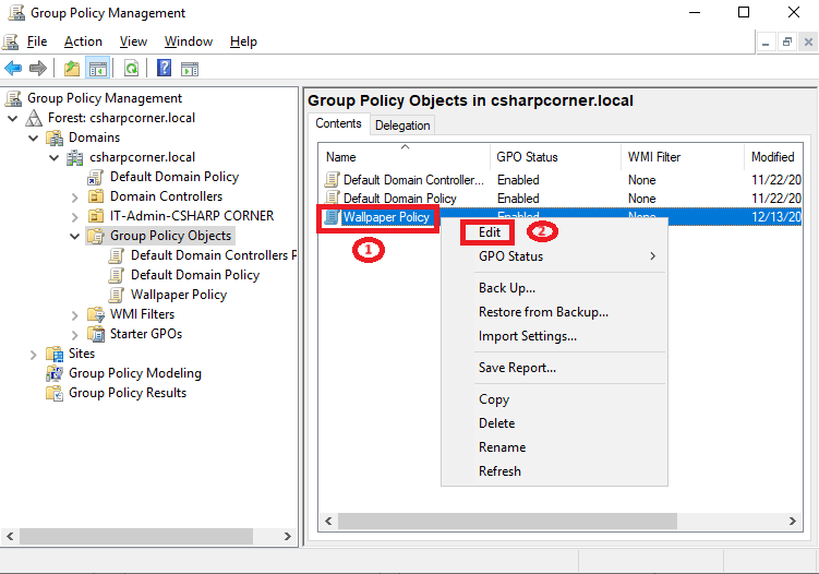 How to Create Wallpaper Group Policy in Server